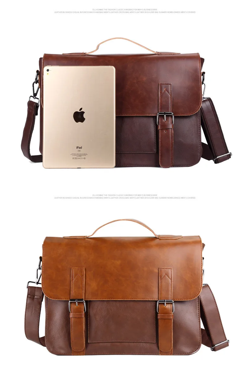 Мужской брендовый винтажный портфель, деловая офисная сумка для ноутбука Crazy horse, кожаная сумка, повседневная мужская сумка-мессенджер, Ретро стиль, мужская сумка-тоут
