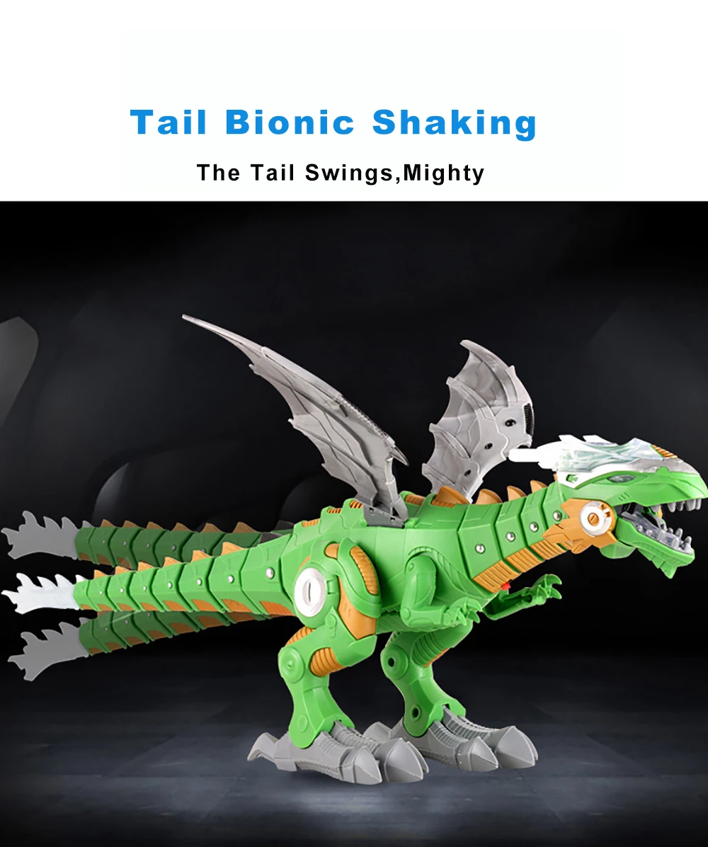 White Spray Electric Dinosaur Mechanical-4