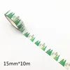 1PC Christmas Washi Tapes Snowflake Reindeer Stripes Kawaii Masking Tapes Stickers Stationery Scrapbooking School Supplies 6