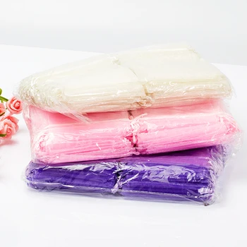 

100pcs/lot Organza Bag Jewelry Packaging Candy Wedding Party Goodie Packing Favors Cake Pouches Drawable Bags