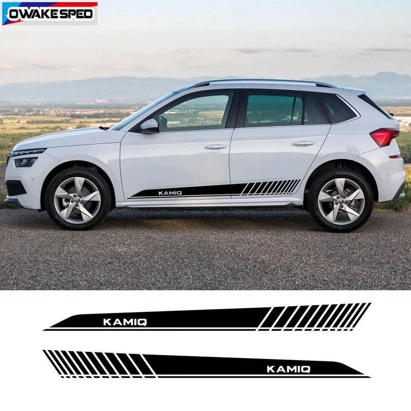 1セット両サイド車のドアステッカーのため Skoda Kamiqレーススポーツストライプアクセサリー自動車ボディのドアのサイドスカートビニールデカール Aliexpress Automobiles Motorcycles