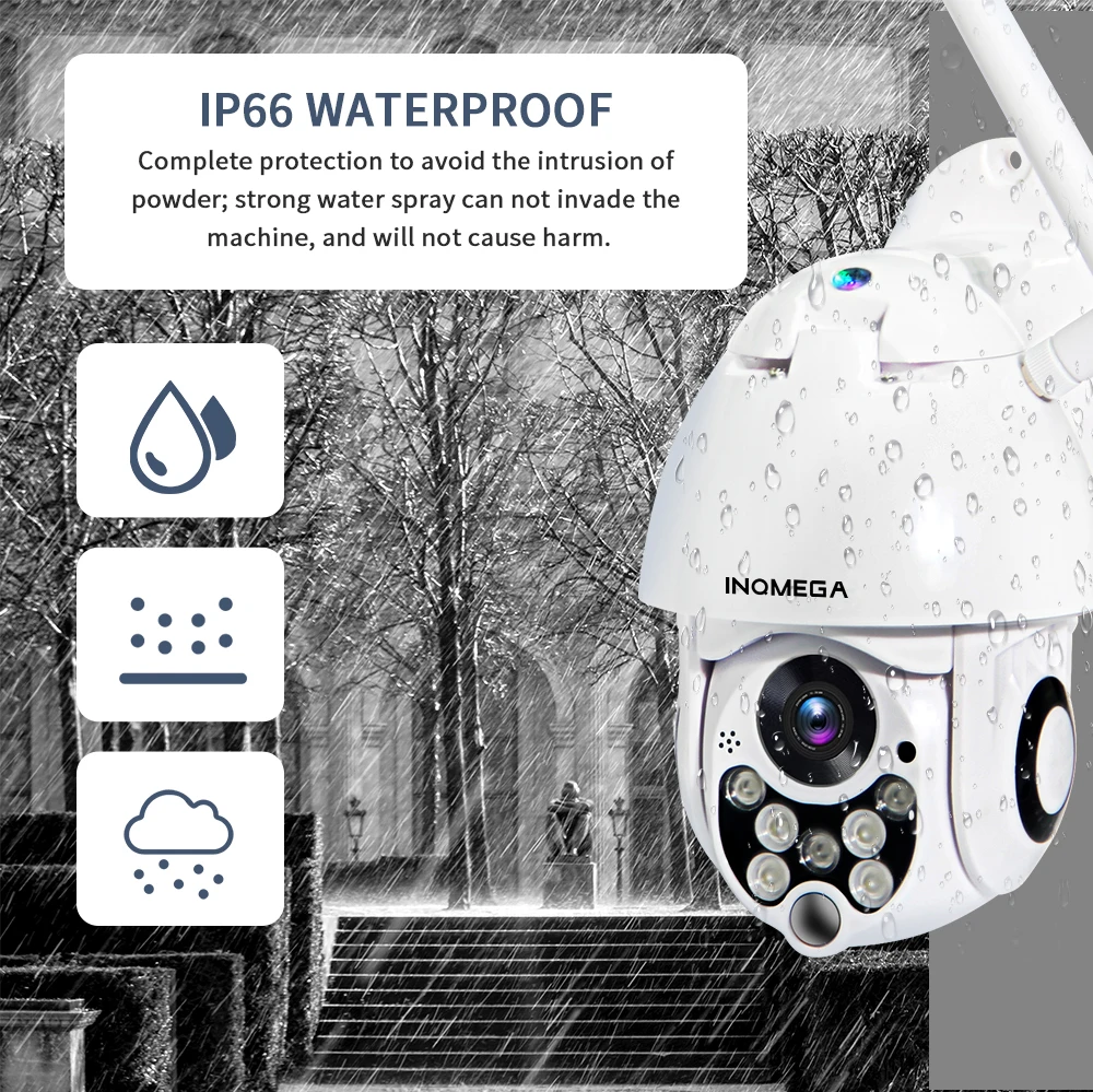 INQMEGA 2MP CCTV камера 1080P PTZ IP камера скоростная купольная WiFi беспроводная наружная камера видеонаблюдения Водонепроницаемая 4X камера TUYA