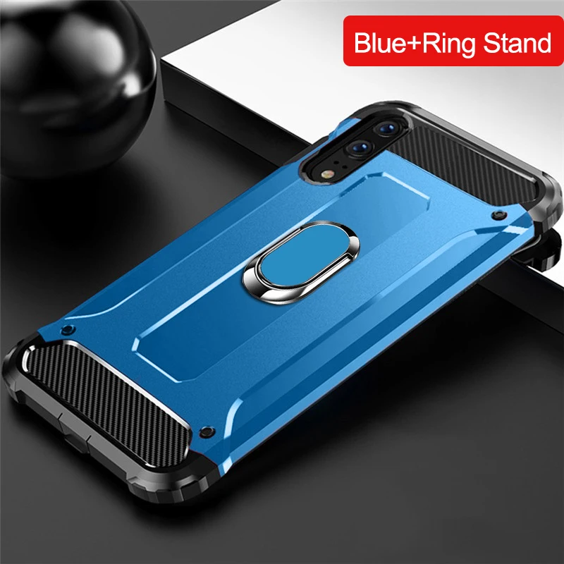 Blue-ring stand set Роскошный чехол для телефона с кольцом-подставкой для Moto G7 G6 G5S G5 G4 E5 P40 P30 Z4 Plus Play Go One POWER Note Z Play - Цвет: Blue-ring stand set