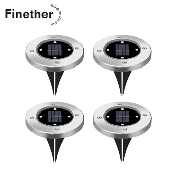

4PCS/Lot 4 LEDs Solar Powered IP65 Waterproof Garden Ground Lamp Lawn Lamps for Outdoor Fence Garden Lawn Yard Path Lighting