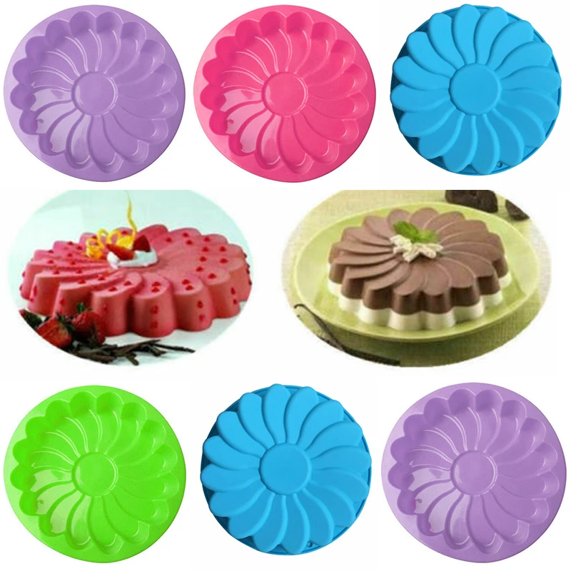Fashion Cake Mould Chocolate Baking Pans Silicone Candy Jelly Mold Soap Large Flower Shaped mold | Дом и сад