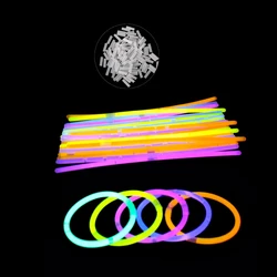 100 pces multi cor fluorescência luz fulgor varas pulseiras de néon colares raves raves para festa favores, fundraisers, casamentos