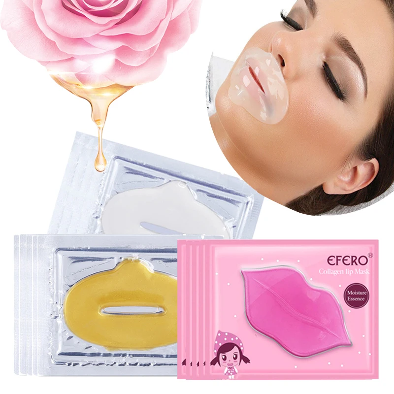5 8 10Pack Crystal Collagen Lip Mask Pads Moisture Essence Anti Ageing Wrinkle Patch Pad Gel 3