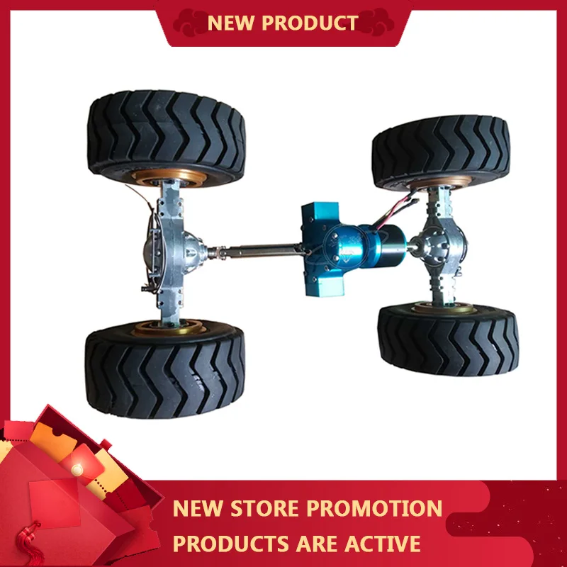 

1/10 Hydraulic Bulldozer Model Drive Assembly Planetary Wheel Side Reduction Bridge with Differential Lock and Tire