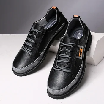 

Vintage Handmade Oxfords Shoes Male Black Burgundy Genuine Cow Leather Leisure Wedding Business Lace-up Men Casual Flats Shoes