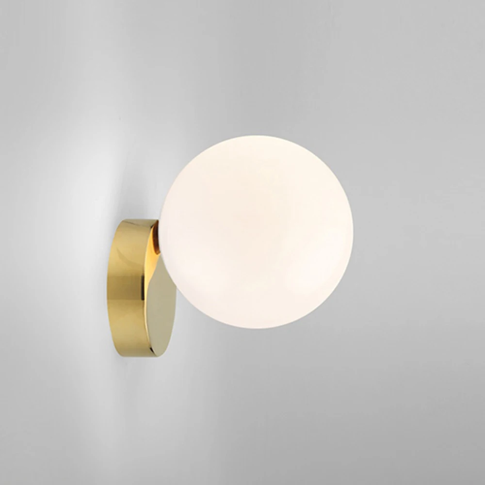 Billig Nordic wand licht neue design nacht wand lampe moderne treppe lampe wohnzimmer goldene wand glas ball Oberfläche wand beleuchtung