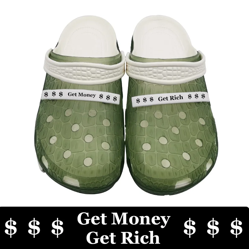 

Get Money Get Rich Beach Sandals Crocks Hole Shoes Crok Rubber Clogs For Women EVA Garden Shoes Crocse Adulto Cholas Hombre