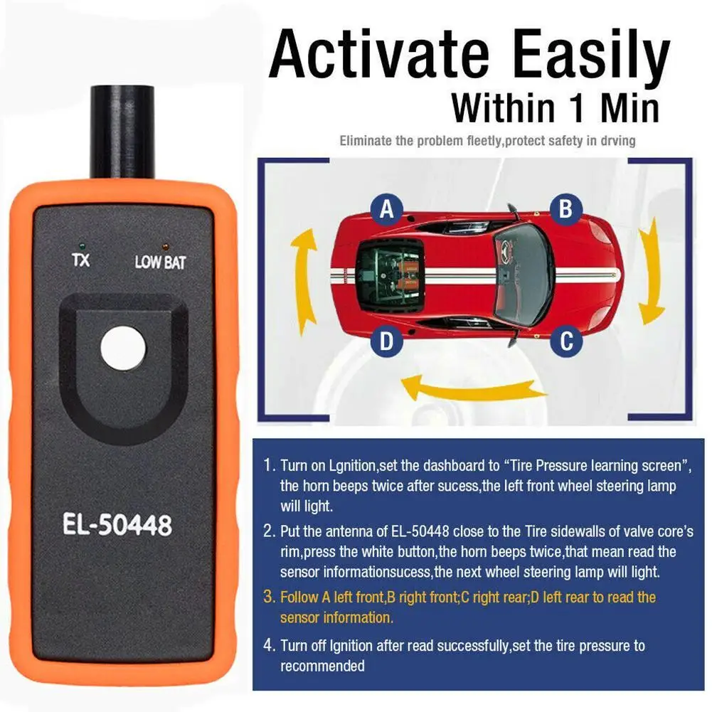 EL-50448 инструмент для активации TPMS OEC-T5 инструмент для повторного обучения автоматический датчик давления в шинах Инструмент для сброса для автомобилей GM