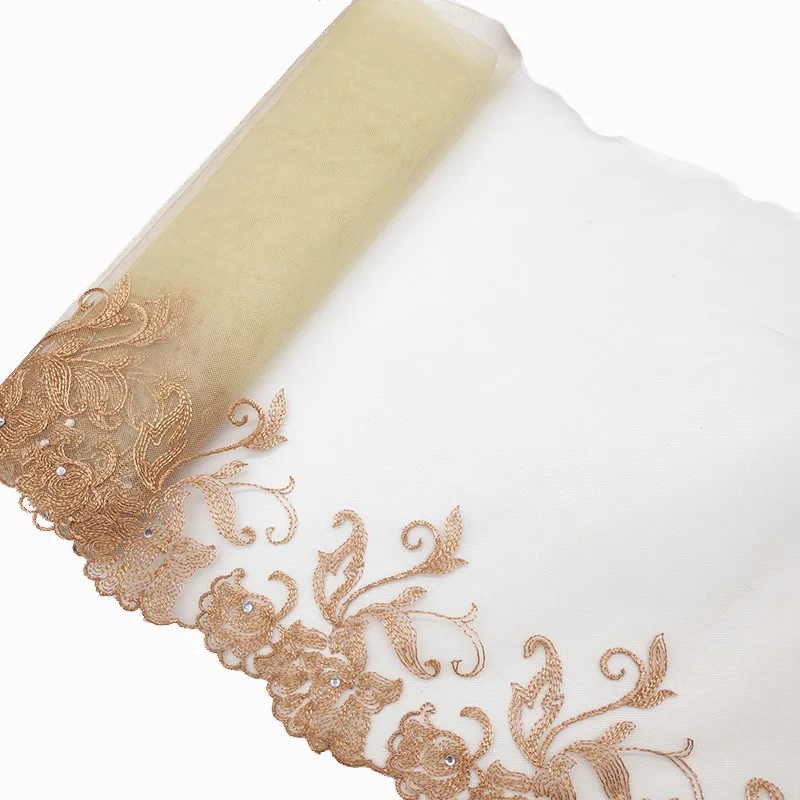 Fabric width 21cm Новинка, высокое качество, 1 ярд, вышивка, кружевная ткань, отделка, материал, сделай сам, рукоделие и шитье, кружевная ткань для одежды, доступны несколько стилей - Цвет: Fabric width 21cm