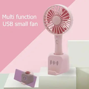 

Speeds Adjustable Cooler with Phone Wireless Charging Rechargeable Handheld Fan Office Quiet Collapsible Desk Fans