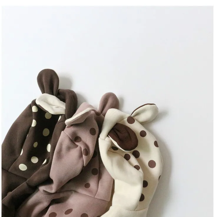Корейский детский комбинезон; детский хлопковый костюм для альпинизма; бархатный Плотный Комбинезон в горошек для мальчиков и девочек; одежда для маленьких девочек
