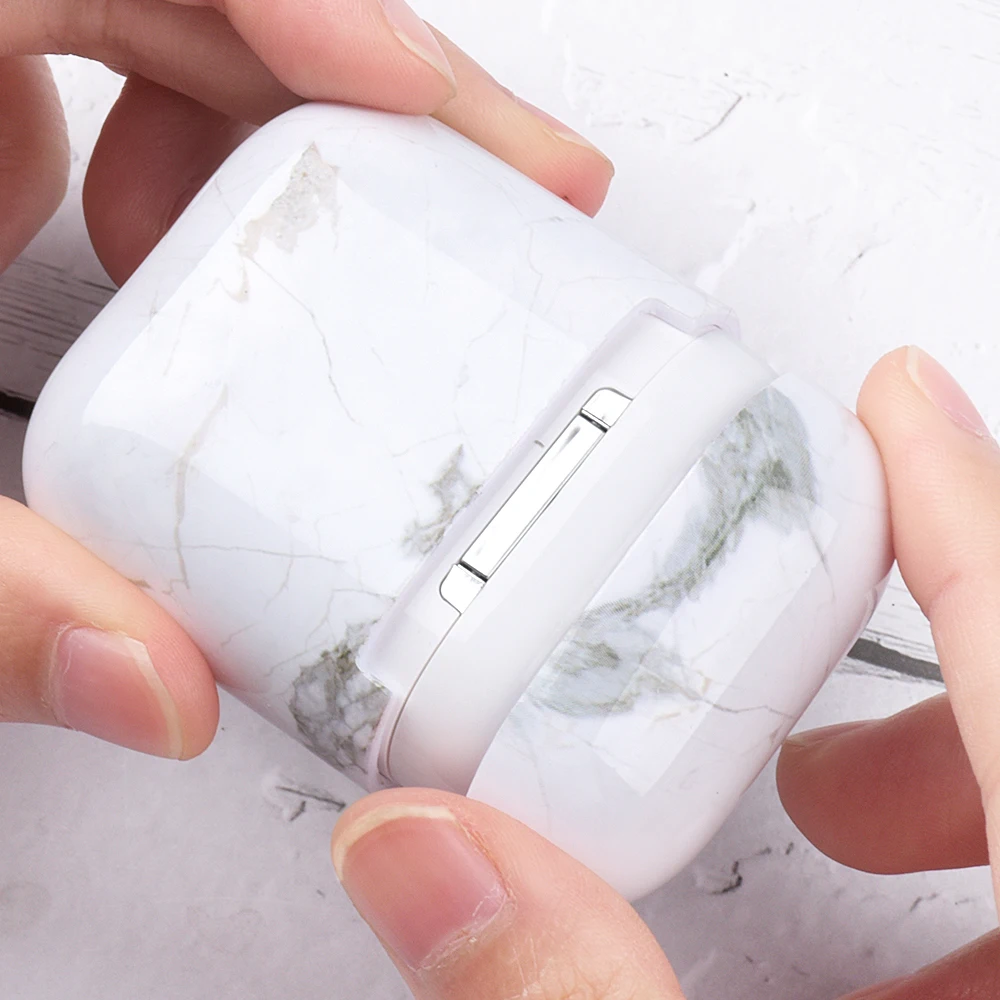 Чехол с мраморным рисунком для наушников Airpods 1 2 мягкий чехол из ТПУ зарядки AirPods1