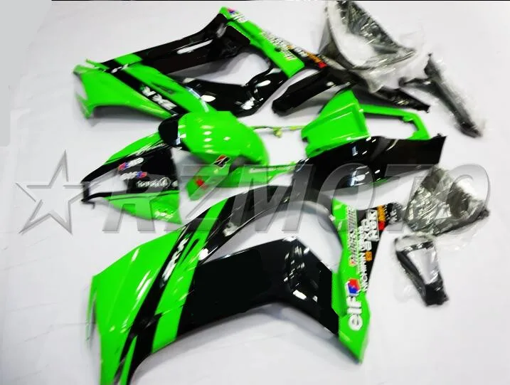 Лидер продаж инжекторный ABS обтекатель комплект подходит для Kawasaki Ninja ZX-10R ZX10R 2011- 11 12 13 14 15 Обтекатели зеленый черный эльф