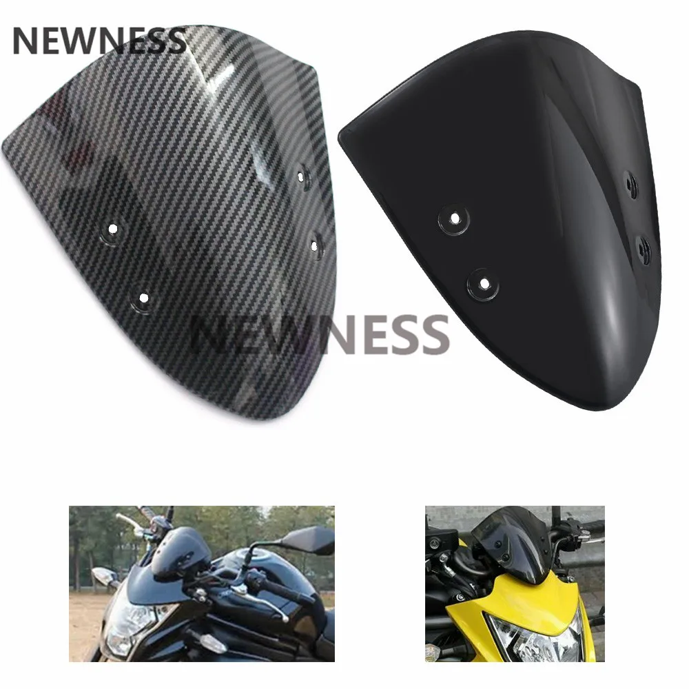 Motorcycle Windshield Visor Windscreen For Kawasaki ER-6N ER6N 2012 2013 2014 Black Carbon Fiber Wind Deflector motorcycle windshield