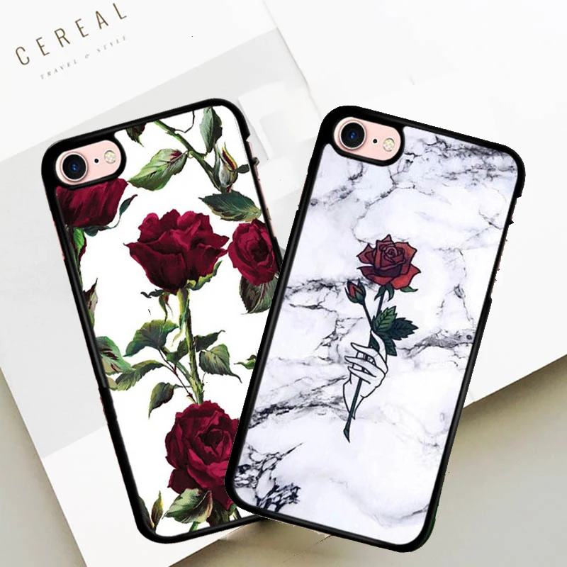 Women Female Rose Flower Phone Case for iPhone 5 5s se 6 plus Apple 6s 7 8 x xr xs max Shell Mobile Cover | Мобильные телефоны и