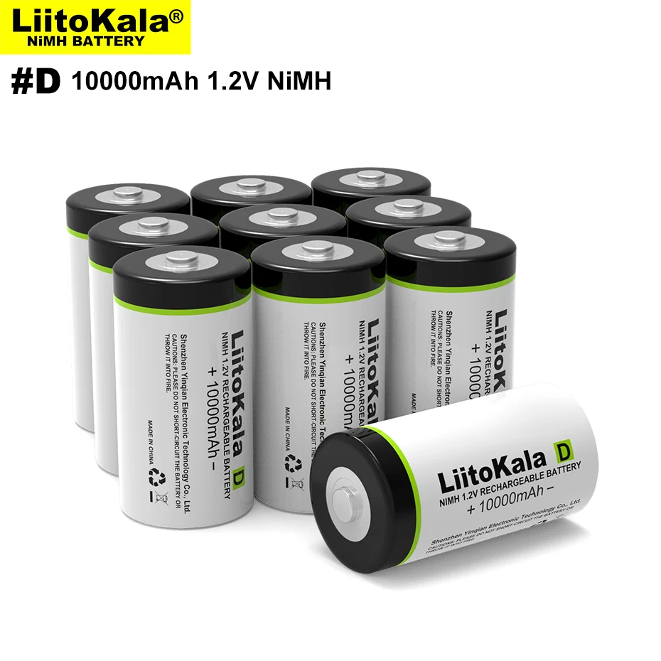 112pcs Liitokala D Size Battery D Cell 10000mah Huge Capacity Nimh
