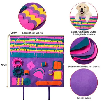 

Pet Dog Snuffle Mat Pet Sniffing Training Blanket Detachable Fleece Pads Dog Mat Relieve Stress Nosework Puzzle Toy Pet Nose Pad