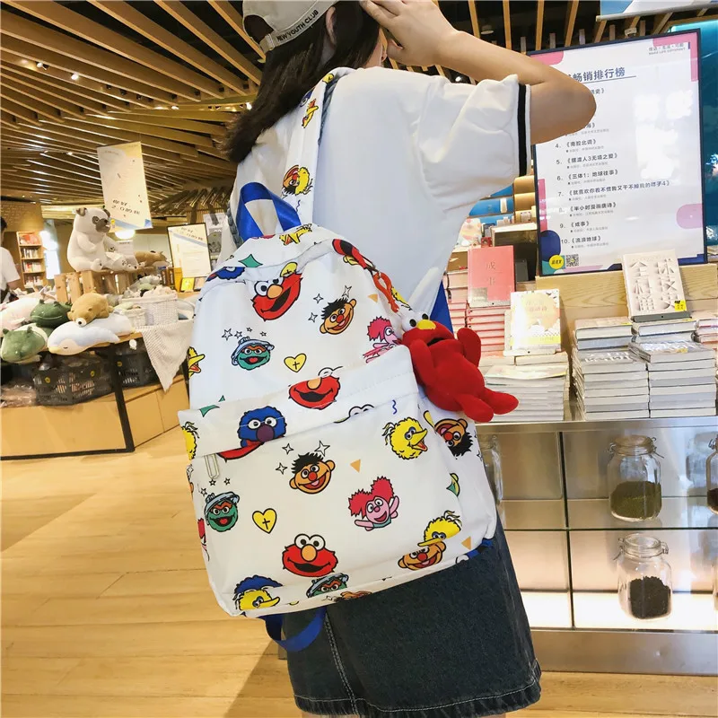 

Fashion Waterproof Nylon Backpack For Women Cartoon Pendant Travel Backpacks Female School Bags For Teenage Girls Book Mochilas