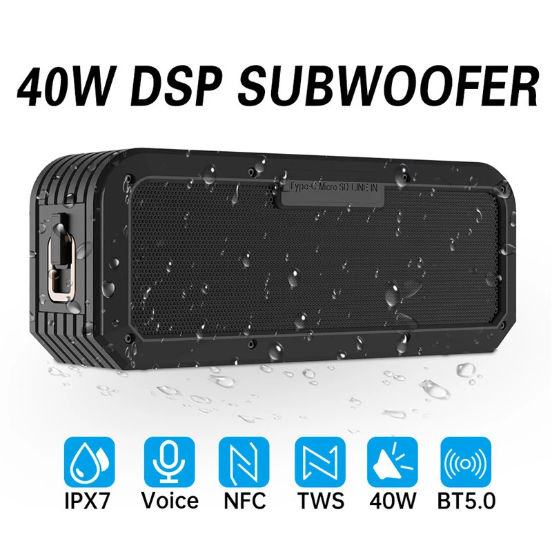 Portable Bluetooth Wireless Speaker 40W Super Bass