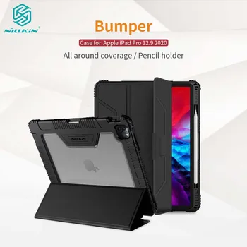 

For Apple iPad Pro 12.9 Tablet Case Nillkin Shockproof Bumper PU Leather Smart Sleep Tablet Flip Case for iPad Pro 12.9 2020