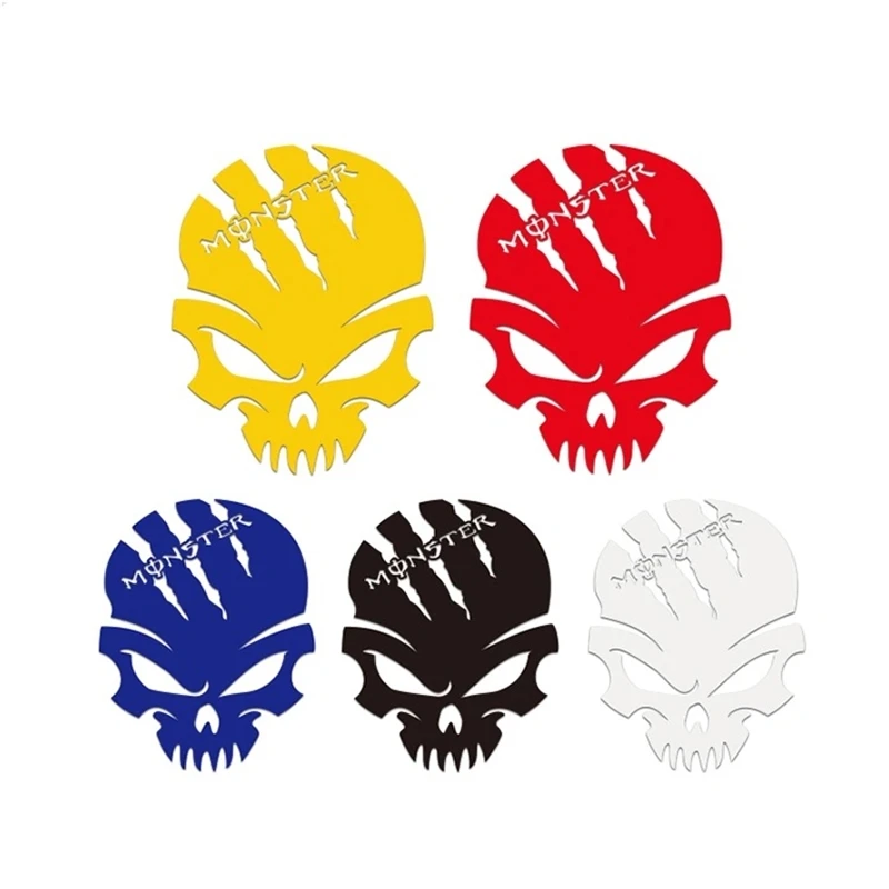 Skull Car Sticker Demon Decal Fuel Tank Cover Door Window Bumper Trunk Motorcycle Helmet Reflective Waterproof Stickers scjyrxs beige door window glass master control switch frame cover for vw bora golf 4 passat b5 3b 3b1867171 3b1 867 171 e