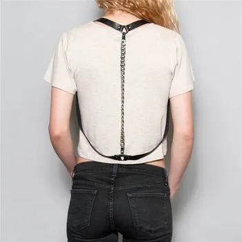 

Fashion Female Leather Belts Gothic Fetish Body Bondage Harness Strap Belts Punk Rave Accessories for Adults Belt for Women