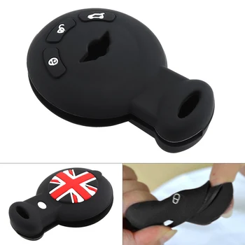 

3 Buttons Silicone Smart Car Key Case Protector Holders with Auto Remote Key Shell Fit for BMW Mini Cooper 2007-2014