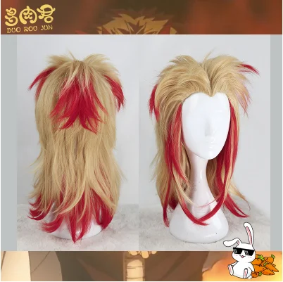 wig Rengoku Kyoujurou Cos Demon Slayer косплей кимоно Униформа костюм F - Цвет: wig