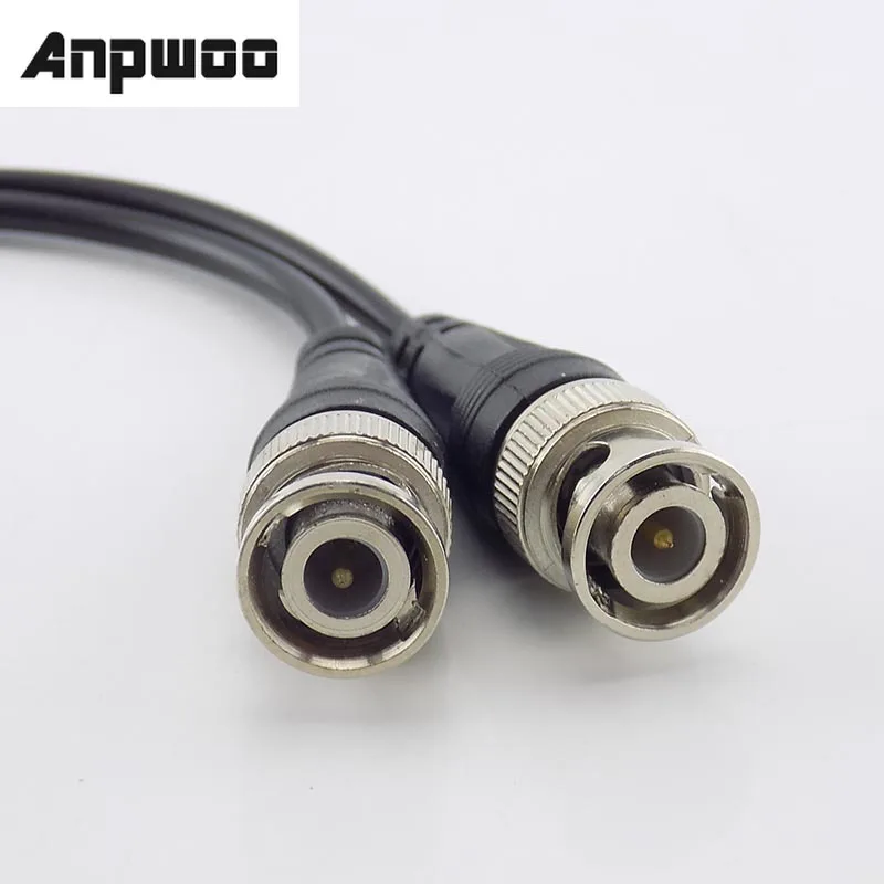 Conector BNC hembra a adaptador hembra, Cable de cola de cerdo de alimentación CC, conectores BNC de línea CCTV, Cable para sistema de seguridad de cámara CCTV, 1 unidad