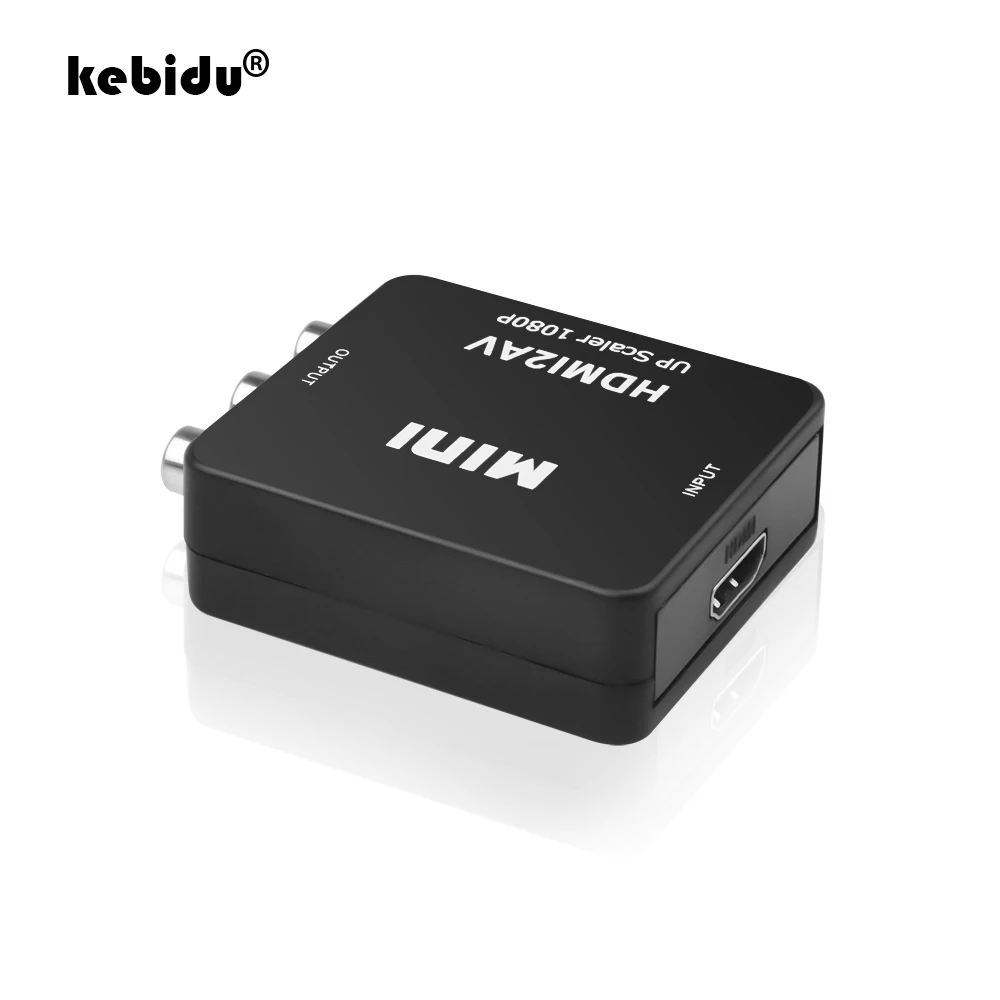 Kebidu Мини HD видео конвертер коробка HDMI к RCA AV/CVSB L/R поддержка NTSC PAL выход К AV адаптер
