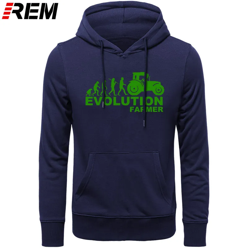 REM Farmer Evolution мужские толстовки сельскохозяйственный трактор Fendt Claas Machinery с длинным рукавом модные толстовки с принтом, толстовки - Цвет: NAVY GREEN