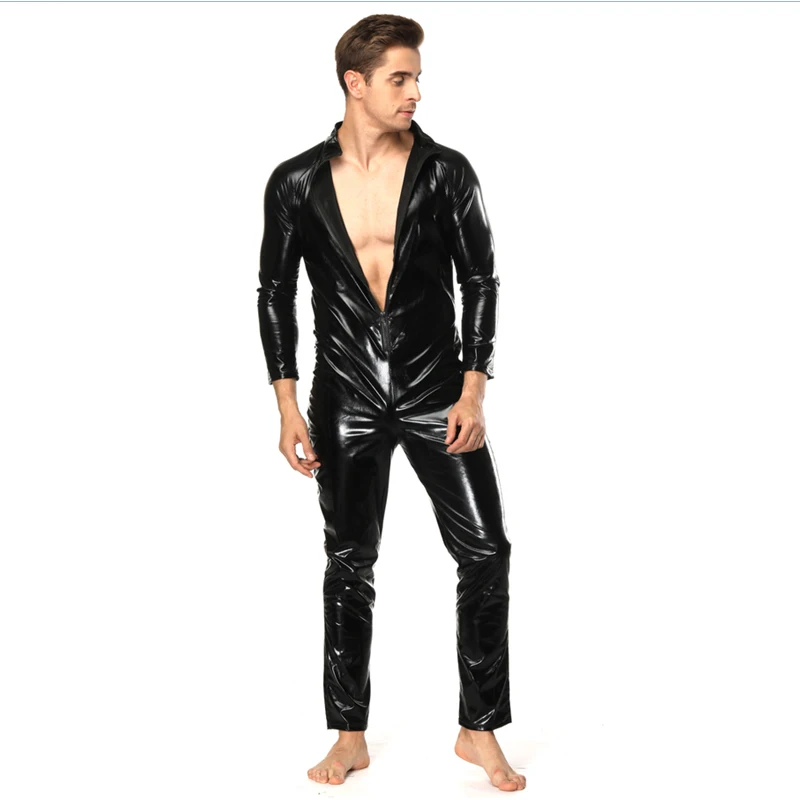 Ecoosexy Wet Look 5xl Plus Size Hot Shapers Men Long Sleeve Pu Leather Bodysuit Cosplay Jumpsuit Faux Latex Pvc Catsuit Shiny Shapwear -Zentai shop online Hee887e167b104e47a89cd5cb98c4322cu.jpg