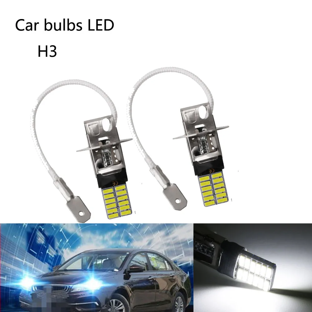 H1 6000K 24-SMD 4014 Super Bright Car LED White Fog DRL Head Light Bulb Lamp 12V