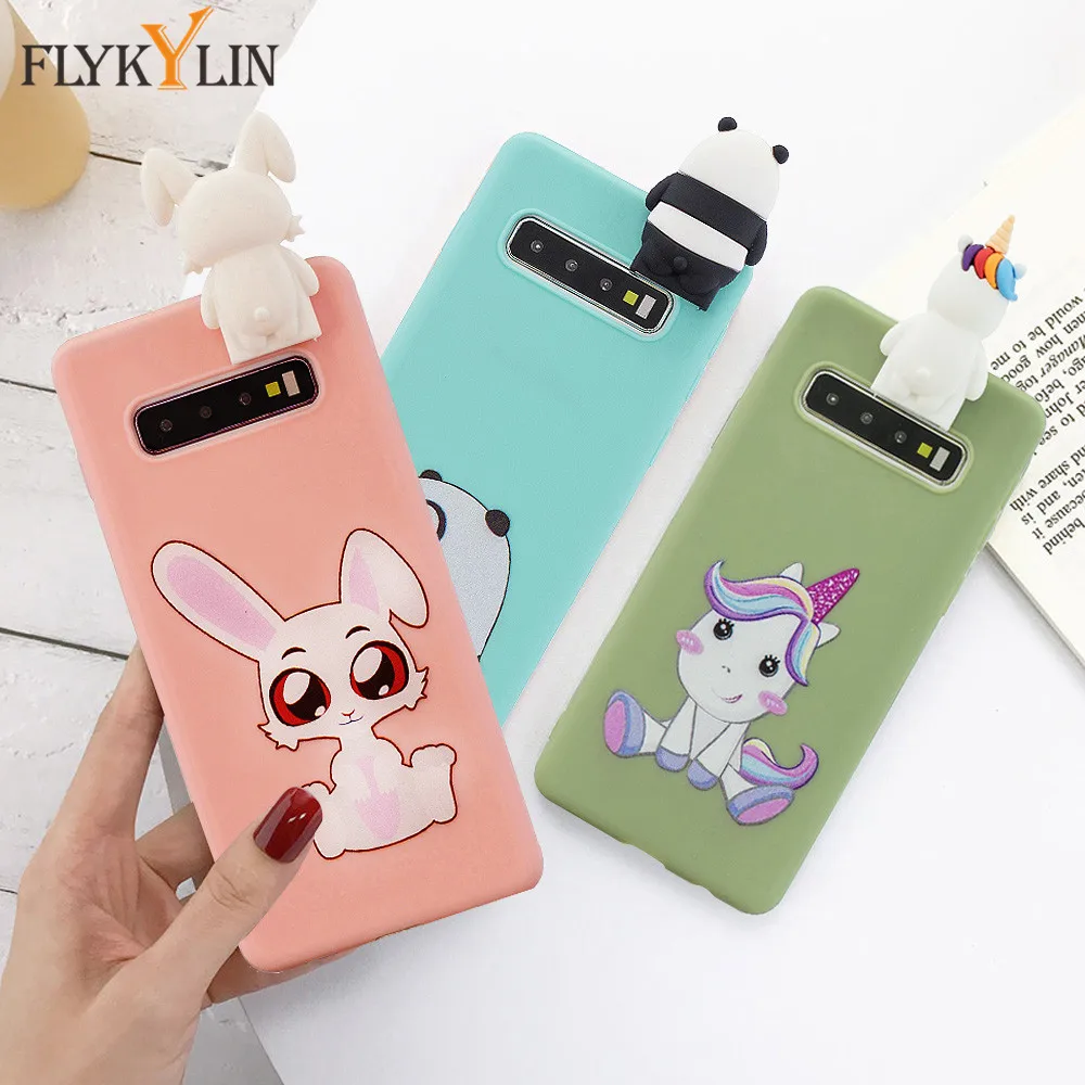Милый DIY Единорог Мягкий чехол для samsung Galaxy S10 S9 S8 плюс карамельный цвет на телефон