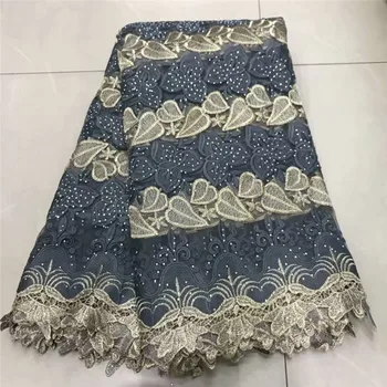 

Latest French Tulle Mesh Lace Fabric High Quality lace 2019 African Wedding Lace Fabric With Stones Tulle Lace Fabric DF14-31