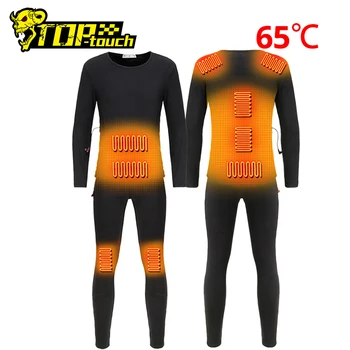 

Winter Heated Jacket Motorcycle Heating Jacket Electric USB Heating Thermal Underwear Set Shirt Top Heated Suit Men Women S-4XL