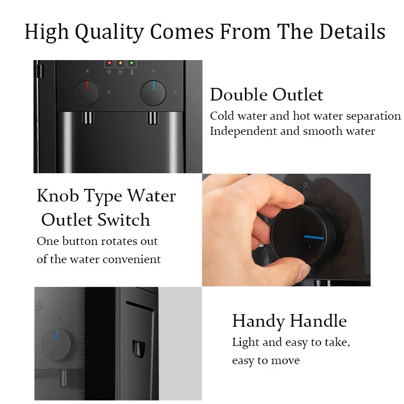 45W Water Dispenser Home Commercial Desktop Water Dispenser Home Commercial Hot and Cold Type 109 Black Diamond Anti-scalding