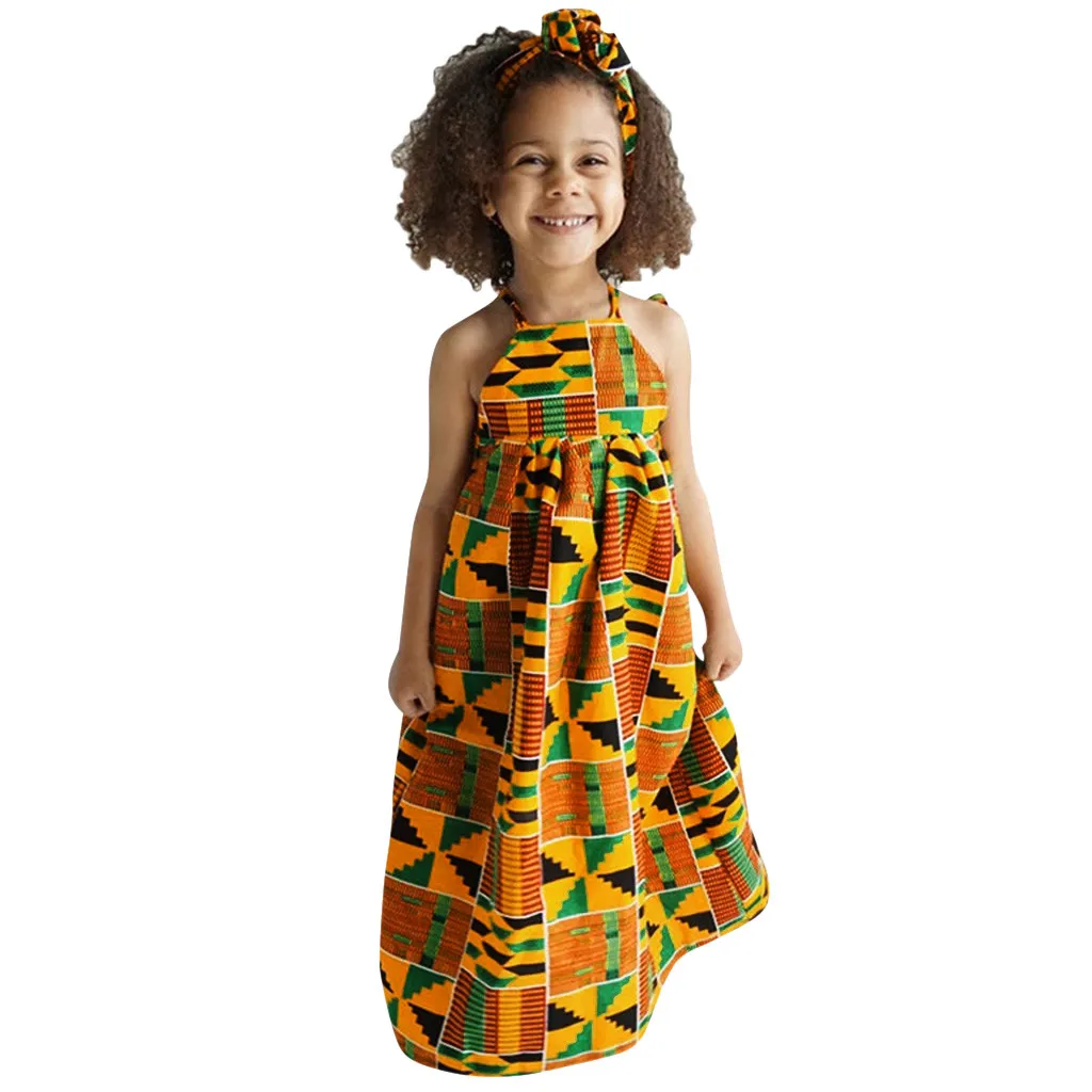 Years baby girls party dress african clothes children bazin riche dresses kids dashiki printed