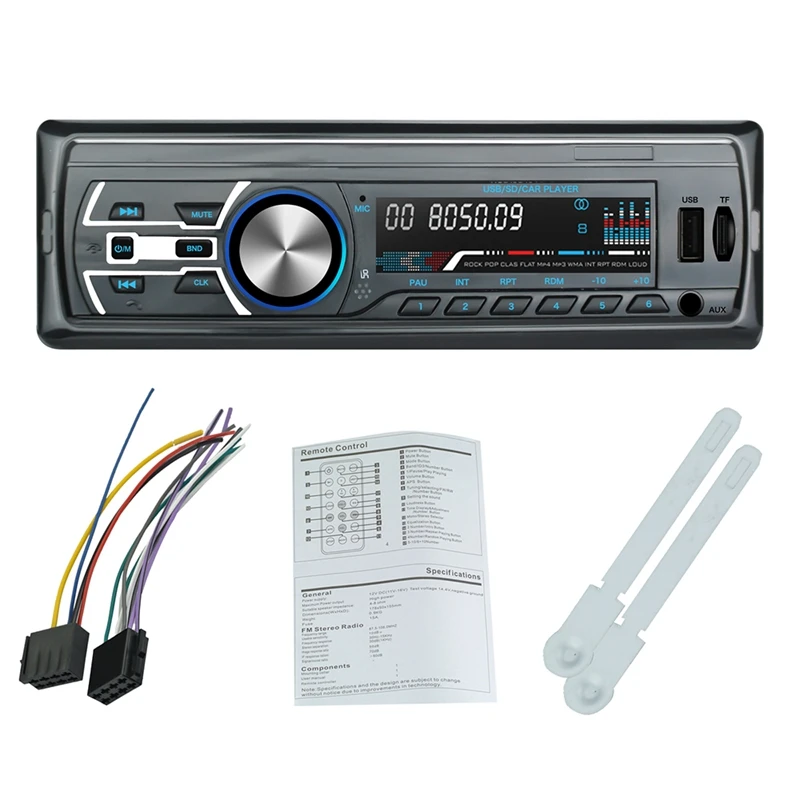 Автомобильный MP3-плеер, автомагнитола, 1 DIN, USB, быстрая зарядка, Bluetooth, громкая связь, цифровой медиаплеер, 4X25 Вт, fm-радио, поддерживает IOS и Android
