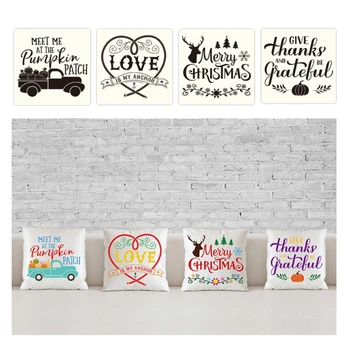 

9pcs/set DIY Thanks Christmas Drawing Stencil Templates Embossing Paper Card Painting Scrapbooking Stamp Album