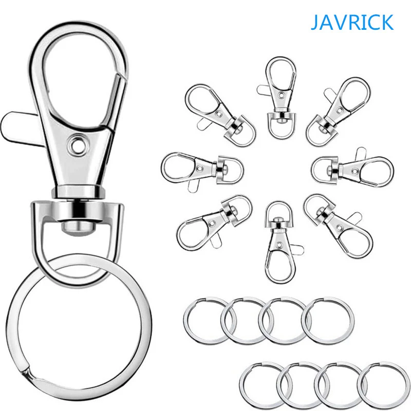 100pcs Keychain Hooks With Key Rings Keychain Clip Hook With Ring For