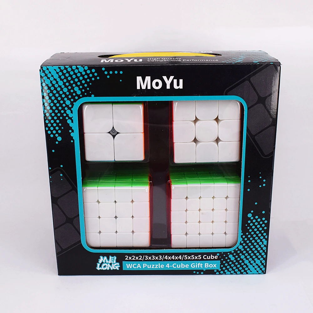 MoYu 2x2x2 3x3x3 4x4x4 5x5x5 sihirli küp hediye kutusu meilong 2x2 3x3 4x4 5x5 hız küp bulmaca cubo magico