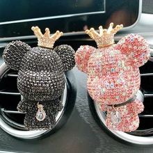 

Creative cute bear diamond ornaments air conditioning air outlet car aromatherapy high-end car interior decoration