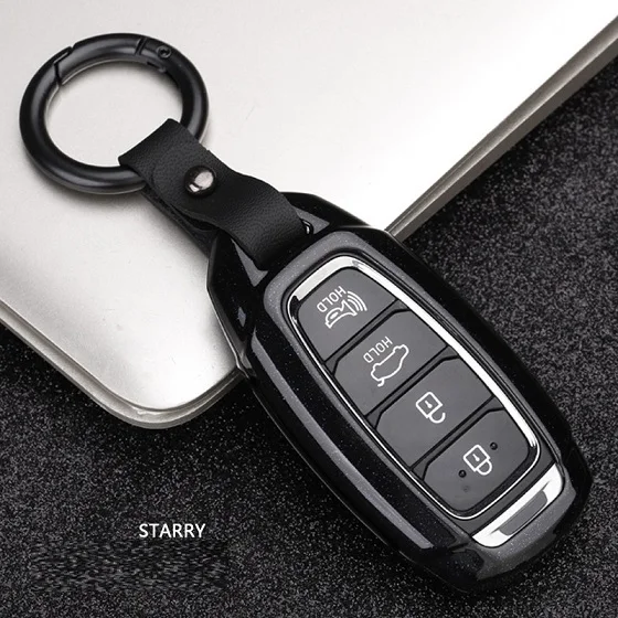 Starry Автомобильный брелок из углеродного волокна для hyundai I30 Ix35 KONA Encino Solaris Azera Grandeur Ig Accent Santa Fe Palisade - Название цвета: Starry