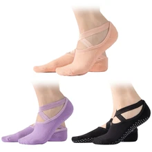 3 пары носков для йоги, Женские Балетные носки, женские носки для йоги с захватами для йоги, пилатеса, балета, гимнастики, танцев