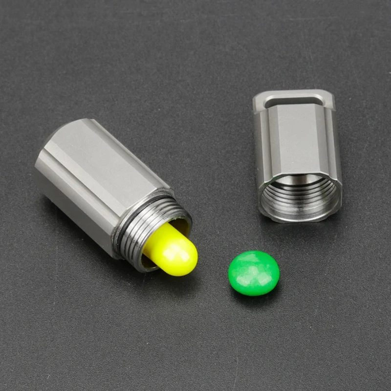 

Outdoor EDC Titanium Alloy Sealed Pill Case Waterproof Capsule Container Tank Multifunctional Cigarette Packag Storage Bottle